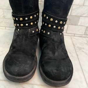UGG mid calf black studded boots